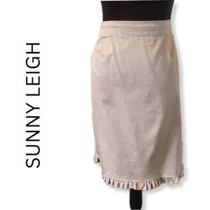 Sunny Leigh Tan Color with Ruffle Hemline Skirt Sz 10